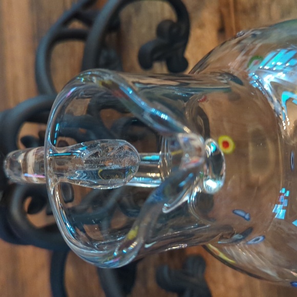 Vintage Murano Glass Leonardo Millifiore Flower Pitcher and Two Blue Glasses - Picture 6 of 12